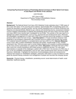 Comparing Psychosocial Factors of Penetrating Spinal Cord Injury to Blunt Spinal Cord Injury: A Case report and Review of the Literature