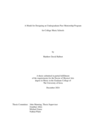 A model for designing an undergraduate peer mentorship program for college music schools