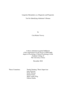 Linguistic biomarkers as a diagnostic and prognostic tool for identifying Alzheimer’s Disease