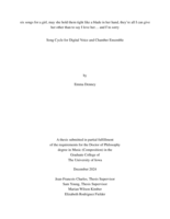 Six songs for a girl, may she hold them tight like a blade in her hand, they’re all I can give her other than to say I love her… and I’m sorry: song cycle for digital voice and chamber ensemble