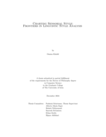 Charting sensorial style: frontiers in linguistic style analysis