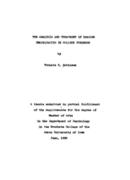 The analysis and treatment of reading inadequacies in college freshmen