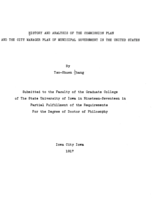 History and analysis of the commission plan and the city manager plan of municipal government in the United States