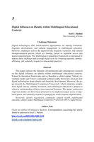 Digital Influence on Identity within Multilingual Educational Contexts