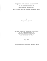 The Goldman Band library: an examination of the manuscript works of Franz Henning, Mayhew Lake, Eric Leidzen, William Strasser and Anton Weiss