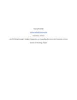 Are We Doing Enough?: Student Perspectives on University of Iowa's Counseling Services
