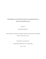 Understanding the extent of knowledge of dementia, and caregiving experiences of Southeast Asian Immigrants in Iowa