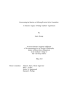 Overcoming the barriers to offering eclectic-styles ensembles:  a narrative inquiry of string teachers’ experiences