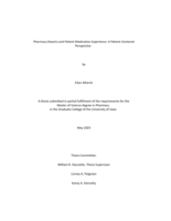Pharmacy deserts and patient medication experience: a patient-centered  perspective