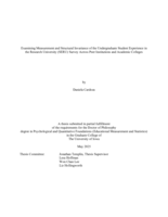 Examining measurement and structural invariance of the undergraduate Student Experience in the Research University (SERU) survey across peer institutions and academic colleges