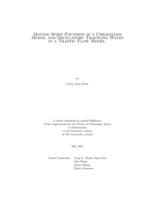 Moving spike patterns in a chemotaxis model and oscillatory traveling waves in a traffic flow model