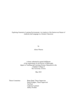 Exploring generative learning environments: an analysis of the interwoven nature of authority and language in a science classroom