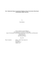 How collaboration shapes computational thinking: evidence from iterative block-based programming in higher education