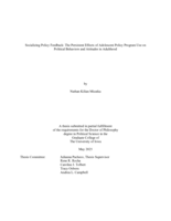 Socializing policy feedback: the persistent effects of adolescent policy program use on political behaviors and attitudes in adulthood