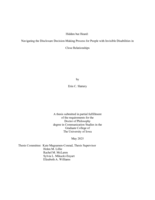 Hidden but heard: navigating the disclosure decision-making process for people with invisible disabilities in close relationships