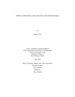 Topics in industrial organization and crowdfunding
