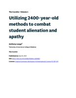 Utilizing 2400-year-old methods to combat student alienation and apathy
