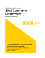Polk County Health Services. 2019 Community Employment. Outcomes Evaluation