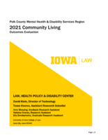 Polk County Mental Health & Disability Services Region. 2021 Community Living. Outcomes Evaluation