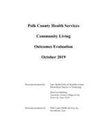 Polk County Health Services. Community Living. Outcomes Evaluation. October 2019