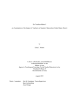 Do teachers matter? An examination of the impact of teachers on students’ ideas about United States history