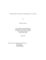 Student perceptions on teaching for cultural appreciation: a case study