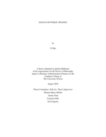 Essays on public finance