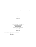 Who is governance for?: the foundations and consequences of rebel governance styles