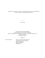 Teaching to the teachers: the effect of a workshop related to twice-exceptionality on pre-service teachers’ knowledge and self-efficacy