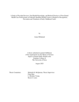 A study of provided services, oral health knowledge, and referral practices of non-dental health care professionals at federally qualified health centers in regard to recognition, prevention and treatment of early childhood caries