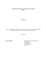 Model informed clinical care in surgical and critically ill patients