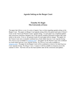 Agenda Setting on the Burger Court Paper 7: Government Parties as a Factor