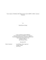 Factor analysis of modified LGBT minority stress scale for BIPOC LGBTQ+ American population
