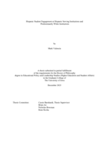 Hispanic student engagement at hispanic serving institutions and  predominantly white institutions