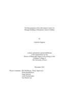 The development of eye-movement control for passage reading in elementary school children