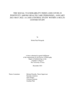 The Social Vulnerability Index and Covid-19 positivity among health care personnel, January 2021-May 2022: a case-control study within a multi-center study
