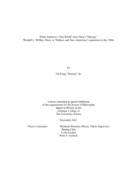 When America’s “One world” met China’s “Datong”: Wendell L. Willkie, Henry A. Wallace, and Sino-American cooperation in the 1940soperation in the 1940s