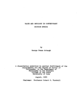Value and ontology in contemporary British ethics