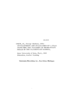 Development and evaluation of a film depicting the teaching of work-study skills in the elementary school