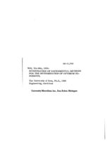 Investigation of experimental methods for the determination of optimum exponents