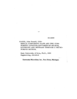 Single component flow and two component counter-diffusion of helium, hydrogen and methane through a microporous medium
