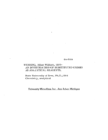 An investigation of substituted oximes as analytical reagents