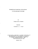 Properties and analytical applications of the rare earth fluorides