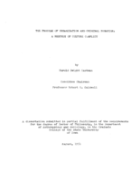 The Process of Urbanization and Criminal Behavior: A Restudy of Culture Conflict