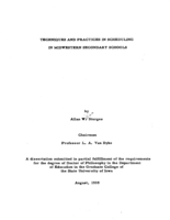 Techniques and practices in scheduling in midwestern secondary schools