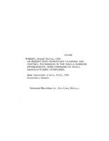 An inquiry into budgetary planning and control techniques in the small business environment, with emphasis on small manufacturing companies