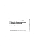 An inquiry into administrative behavior in three service organizations