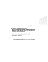 Effects of secondary school health instruction on the health knowledge of college freshmen