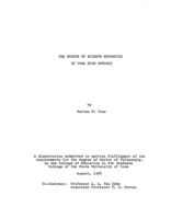 The status of science education in Iowa high schools