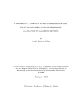 A theoretical approach to the determination and use of sales potentials for geographic allocation of marketing efforts